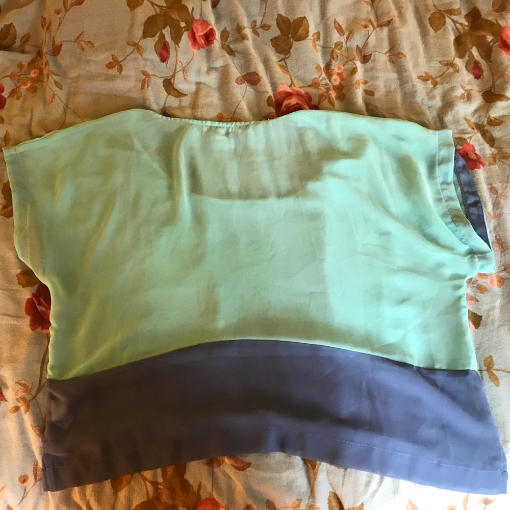 Adorable clear mint/blue top