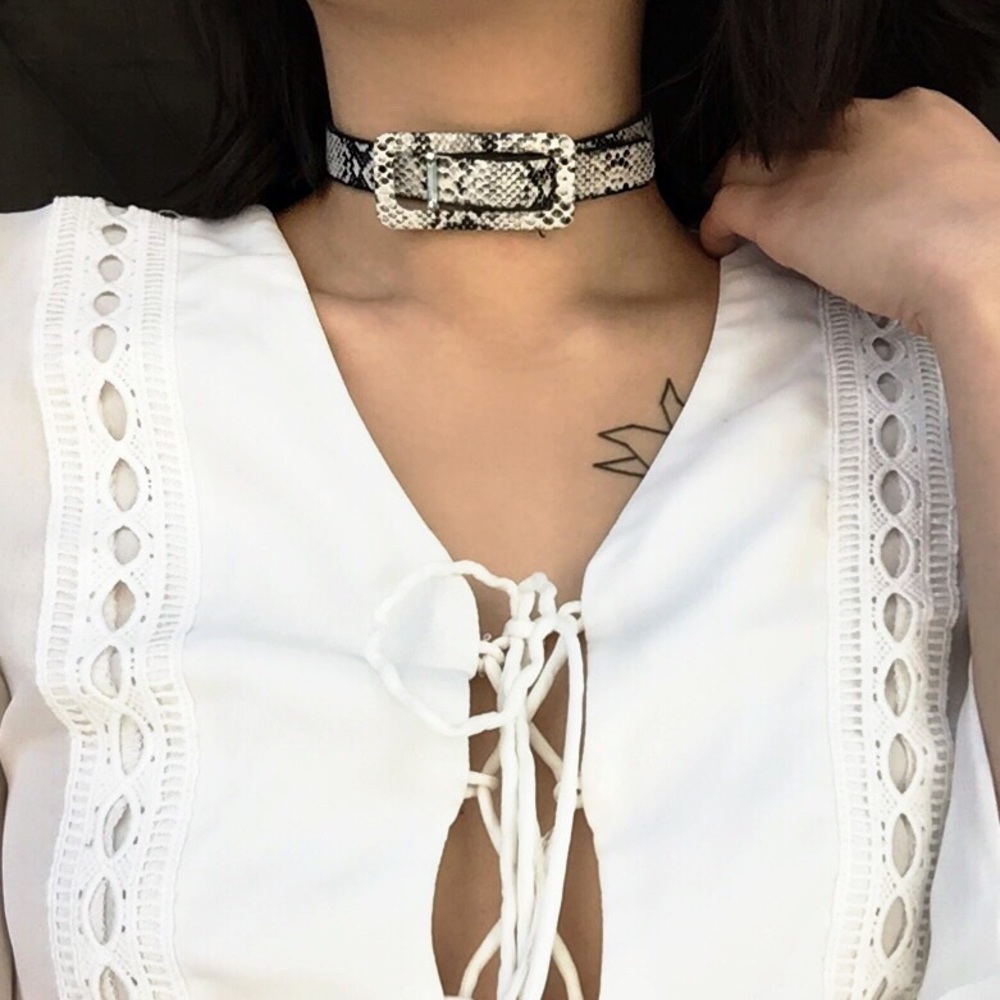 Snakeskin Belt Choker