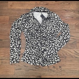 Bebe Sport ruched cheetah print sporty jacket