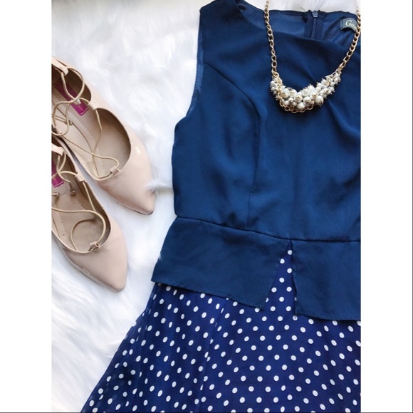 Zara Dresses - Blue Polka Dot Dress🎀 Zara Dresses - Blue Polka Dot Dress🎀