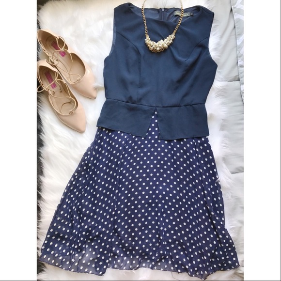 Zara Dresses - Blue Polka Dot Dress🎀 Zara Dresses - Blue Polka Dot Dress🎀
