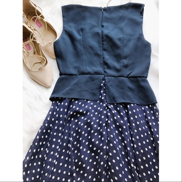 Zara Dresses - Blue Polka Dot Dress🎀 Zara Dresses - Blue Polka Dot Dress🎀
