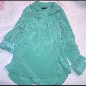 Green Old Navy 1/4 Button Down