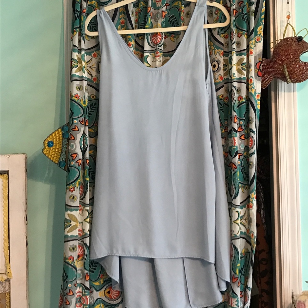 Chiffon high low tunic tank top
