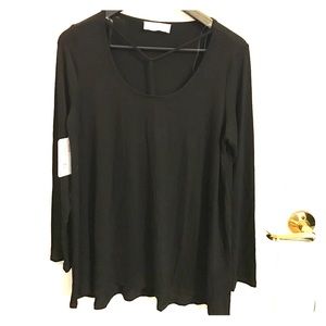Black Shirt with T-Strap Front