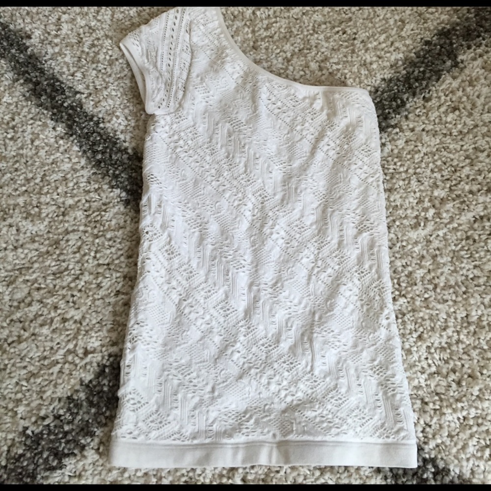 Bebe one shoulder fitted top P/S