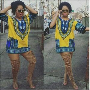 Yellow/blue dashiki