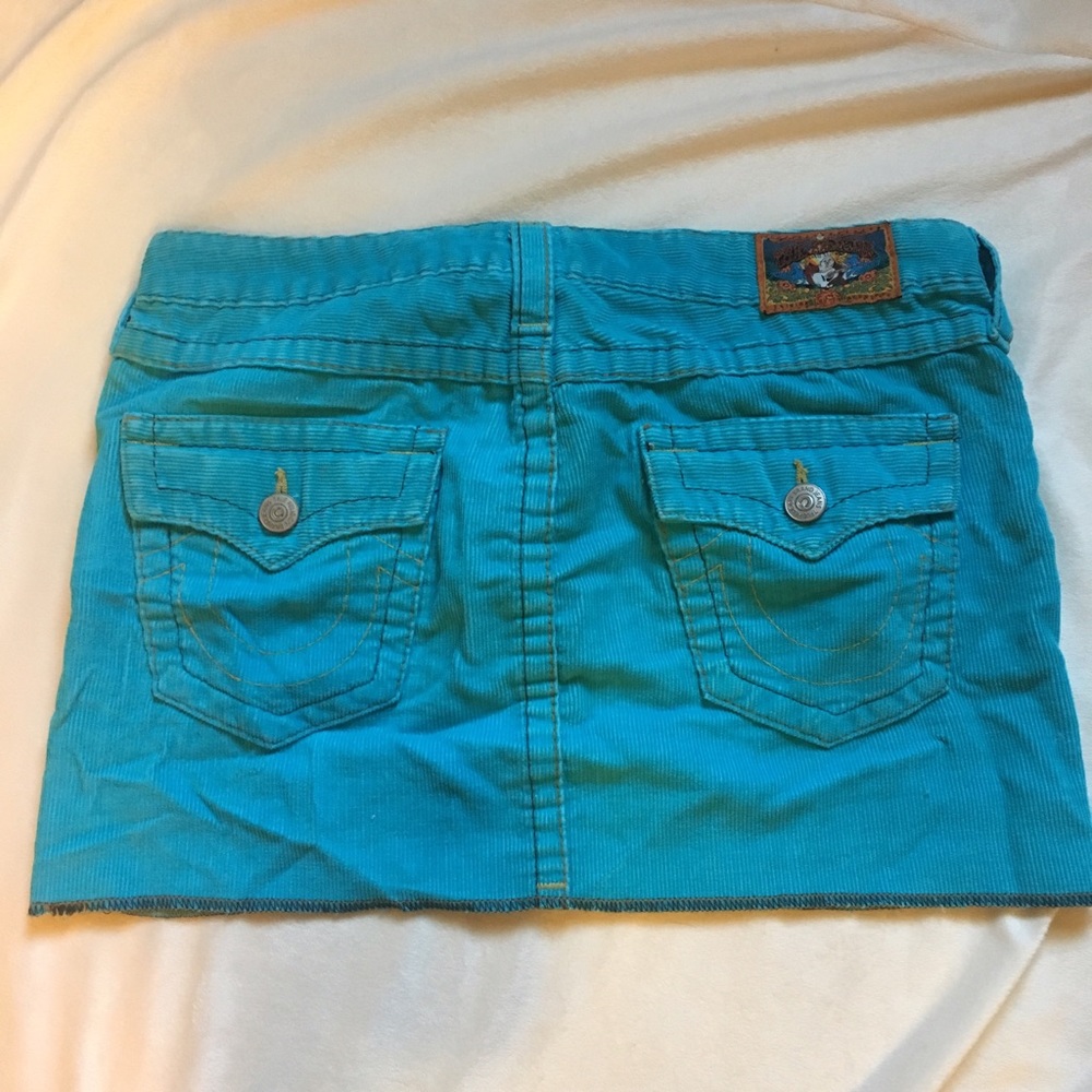 Blue True Religion Corduroy Skirt, Size 29