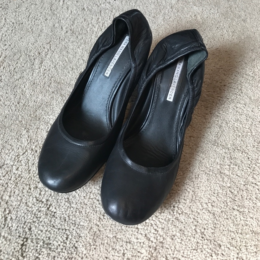 Vera Wang Lavender wedge heels