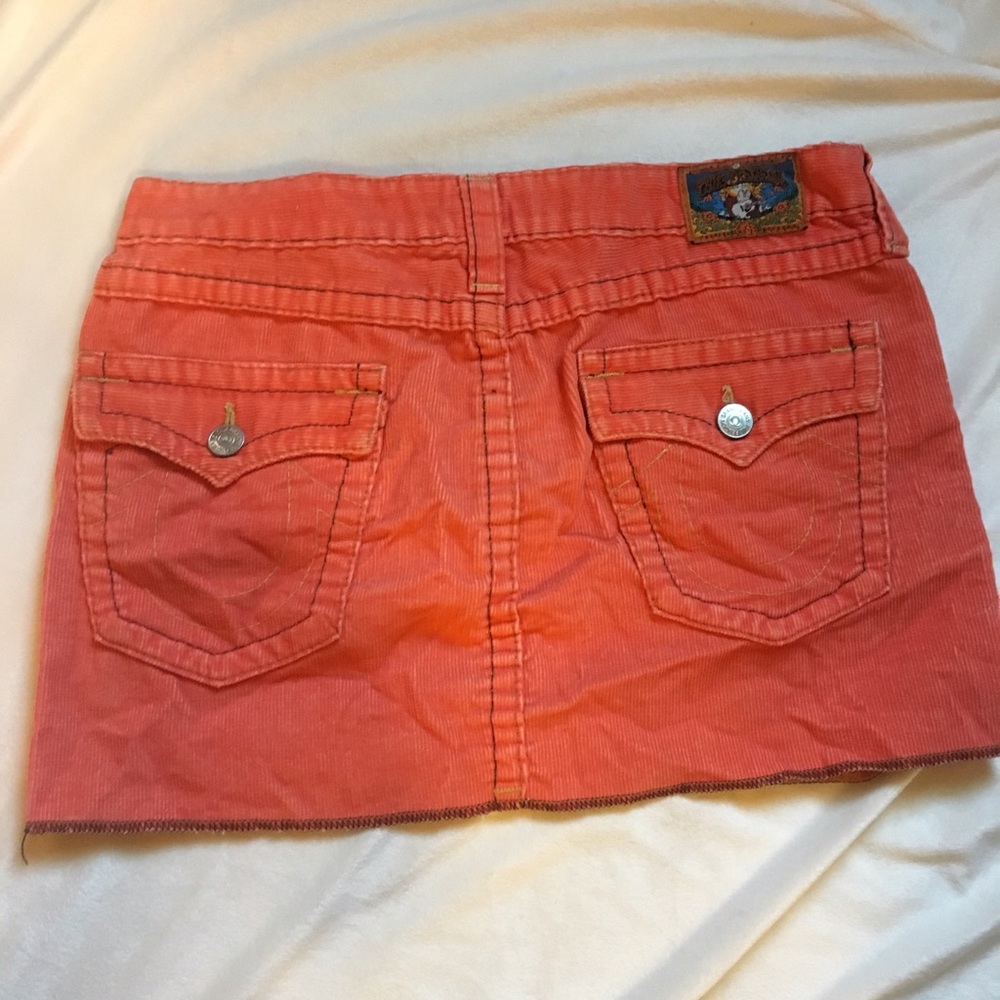 Orange True Religion Corduroy Skirt, Size 31
