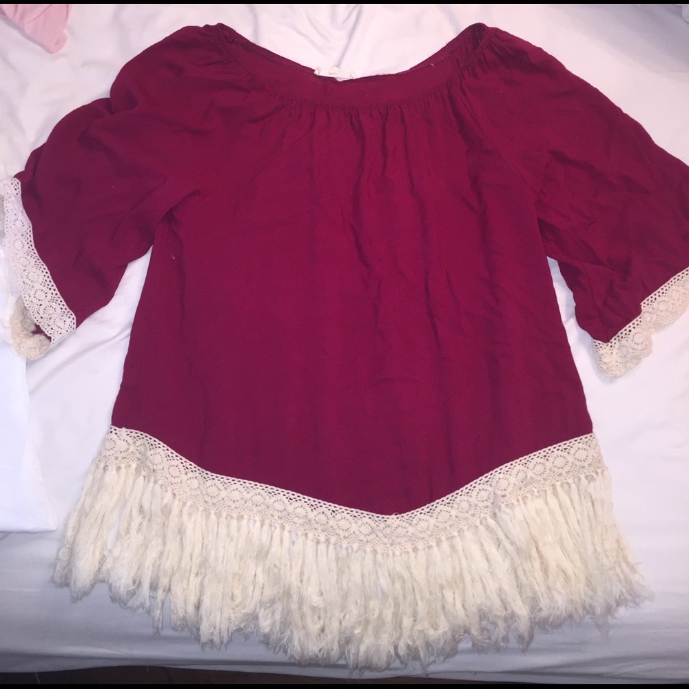 Deep Burgundy Scoop-neck Top