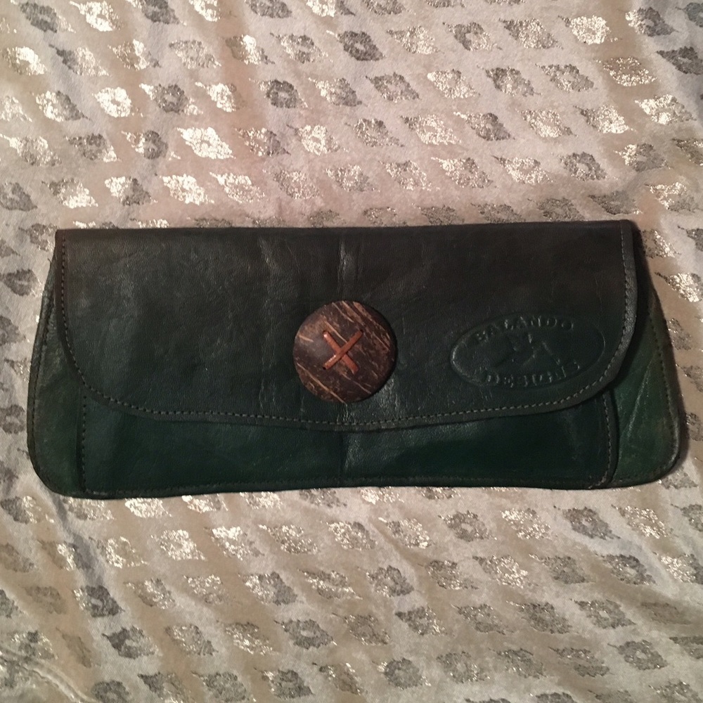 Never Used handmade leather clutch