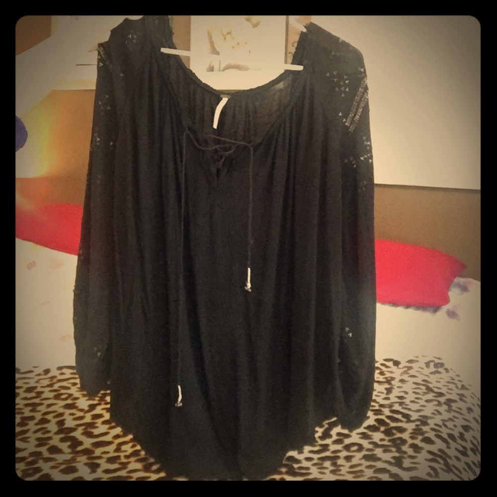 Free People Lace up Top