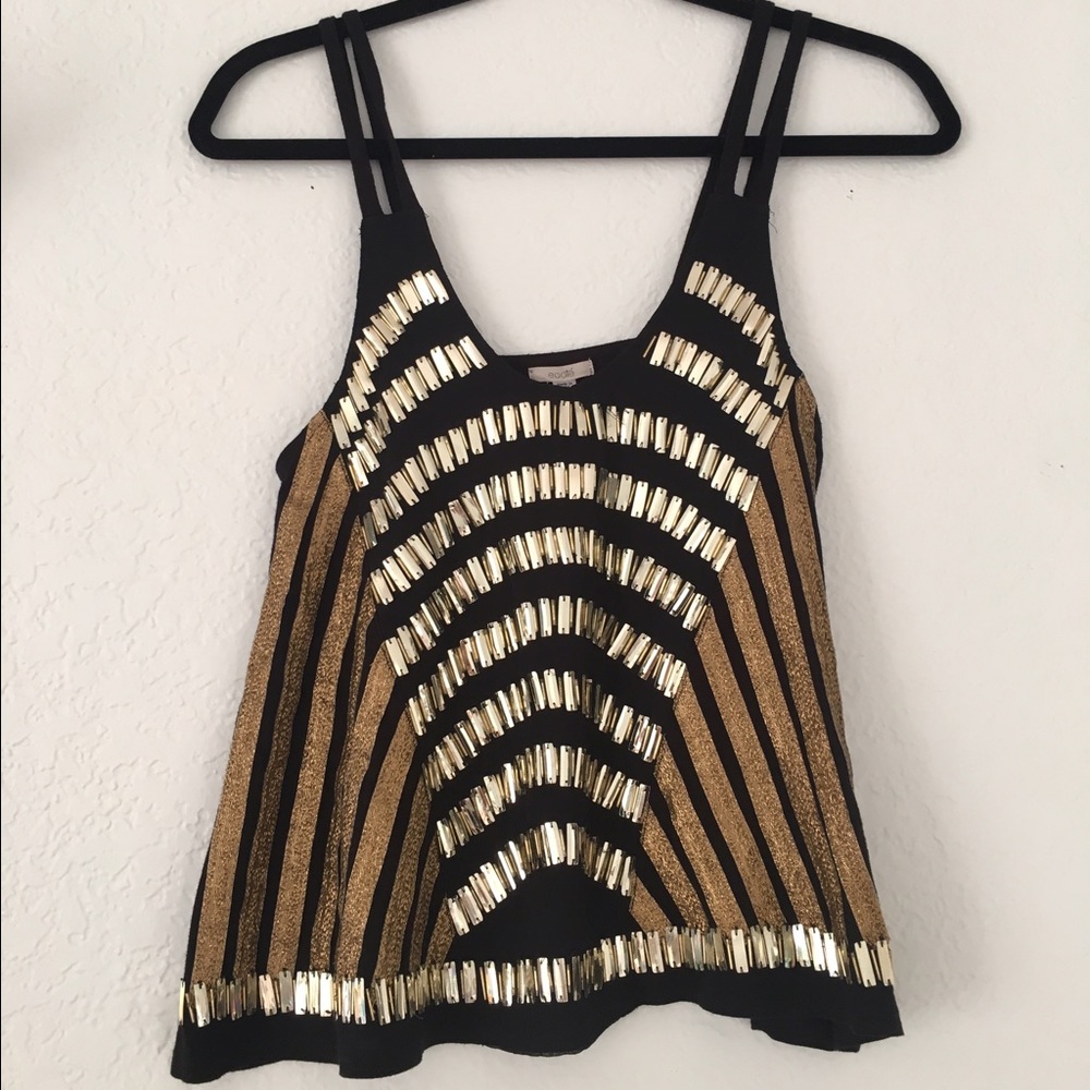 Urban Outfitters Ecote Black tank w/ gold details