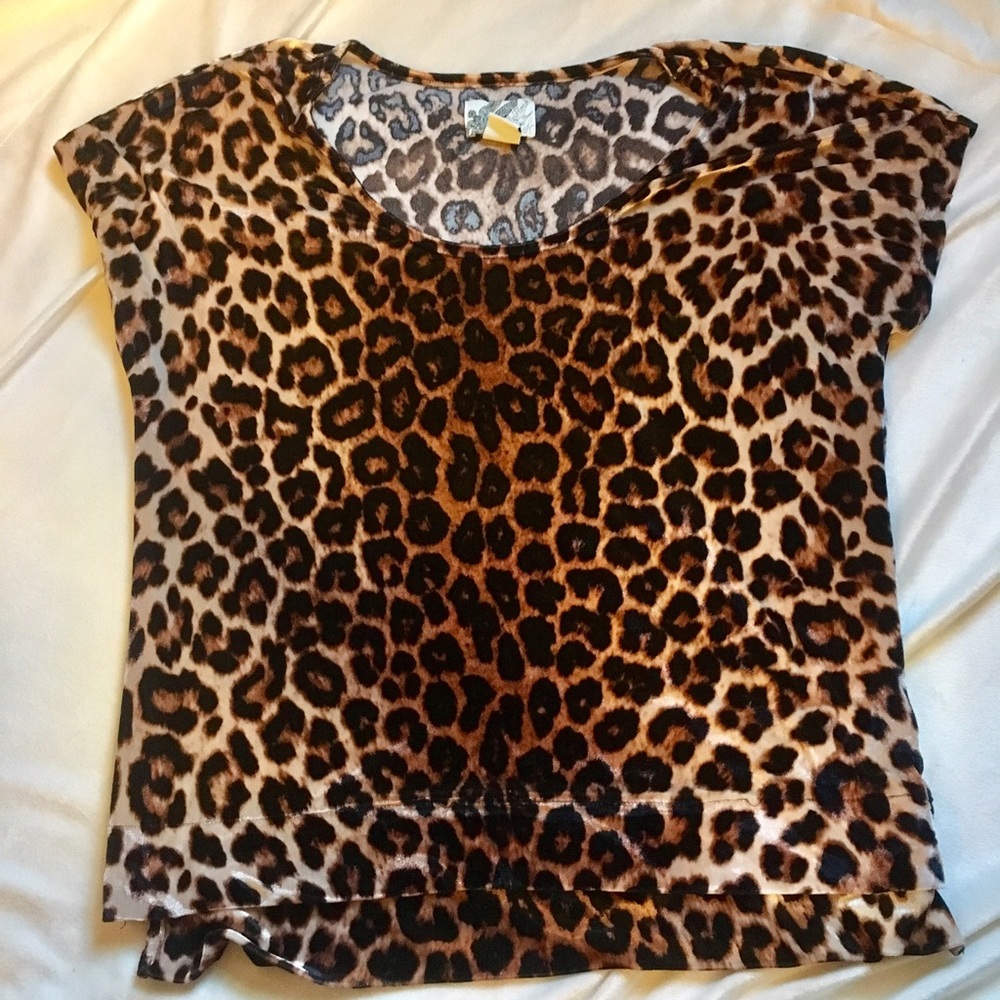 Small Crushed Velvet Cheetah Print Lucky Brand Top