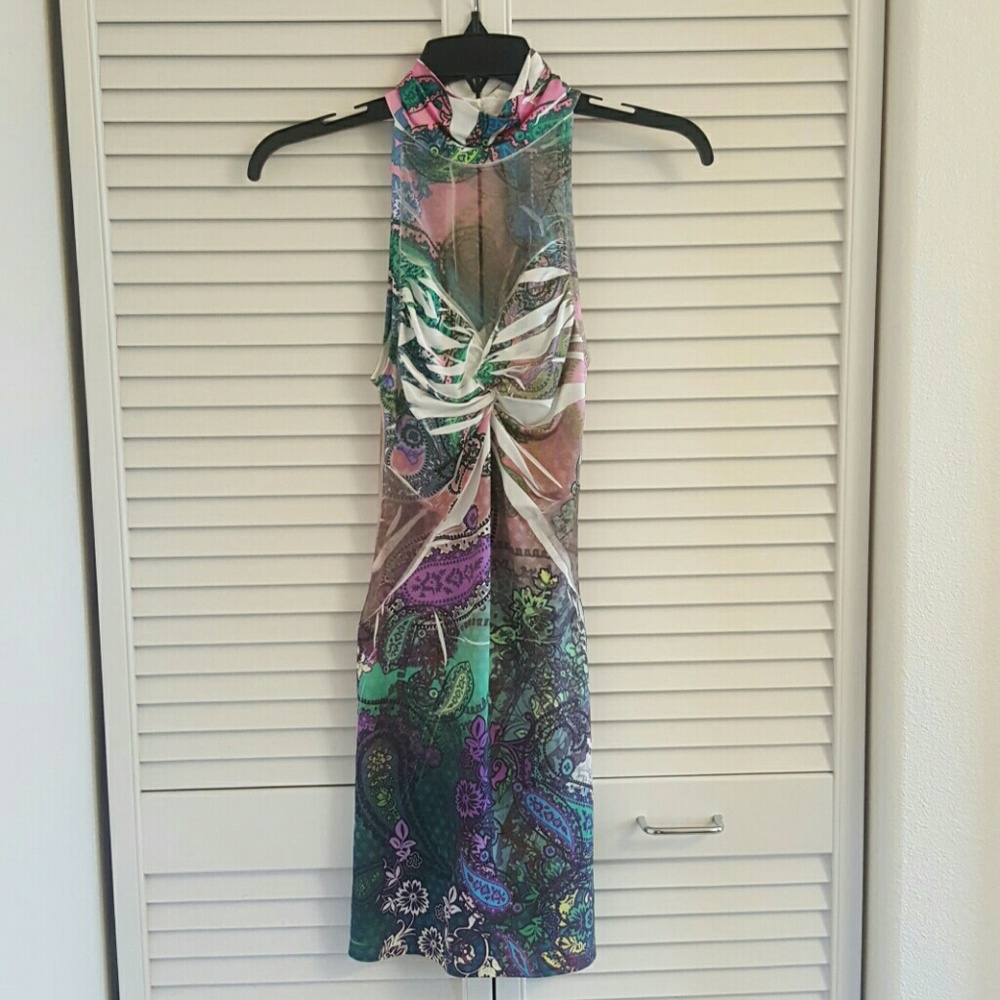 Sexy high neck dress