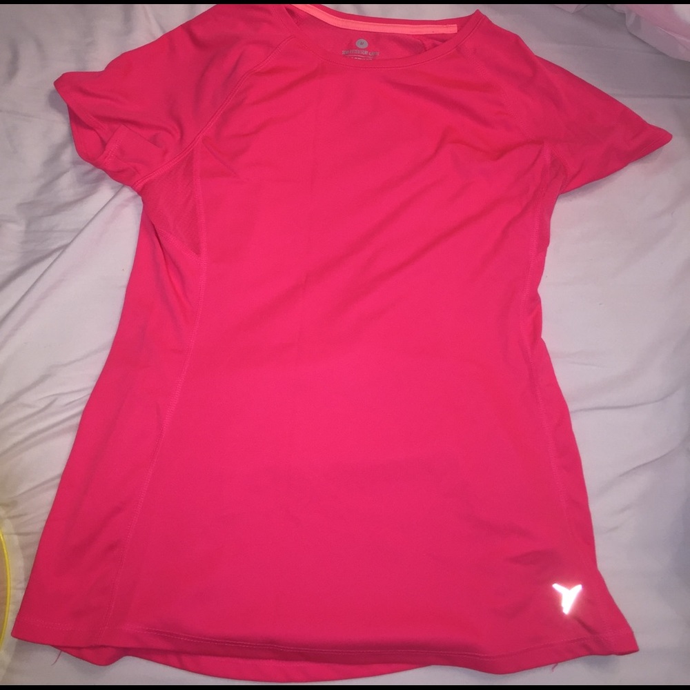 Hot pink semi fitted athletic tee