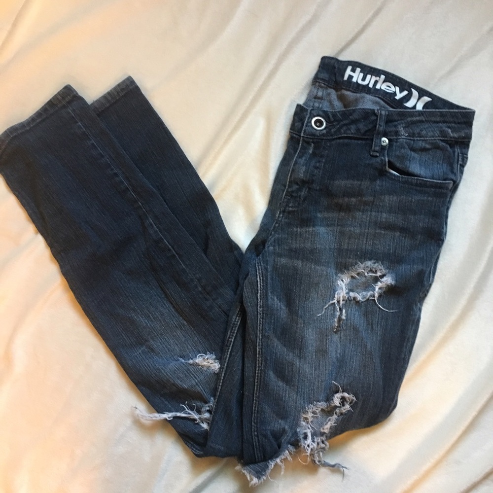 Hurley Dark Ripped Denim Jeans, Juniors Size 11
