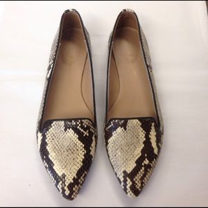 Italian reptile print leather flats
