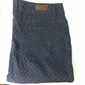 Liz Claiborne polka dot slim ankle jeans 14 NWT