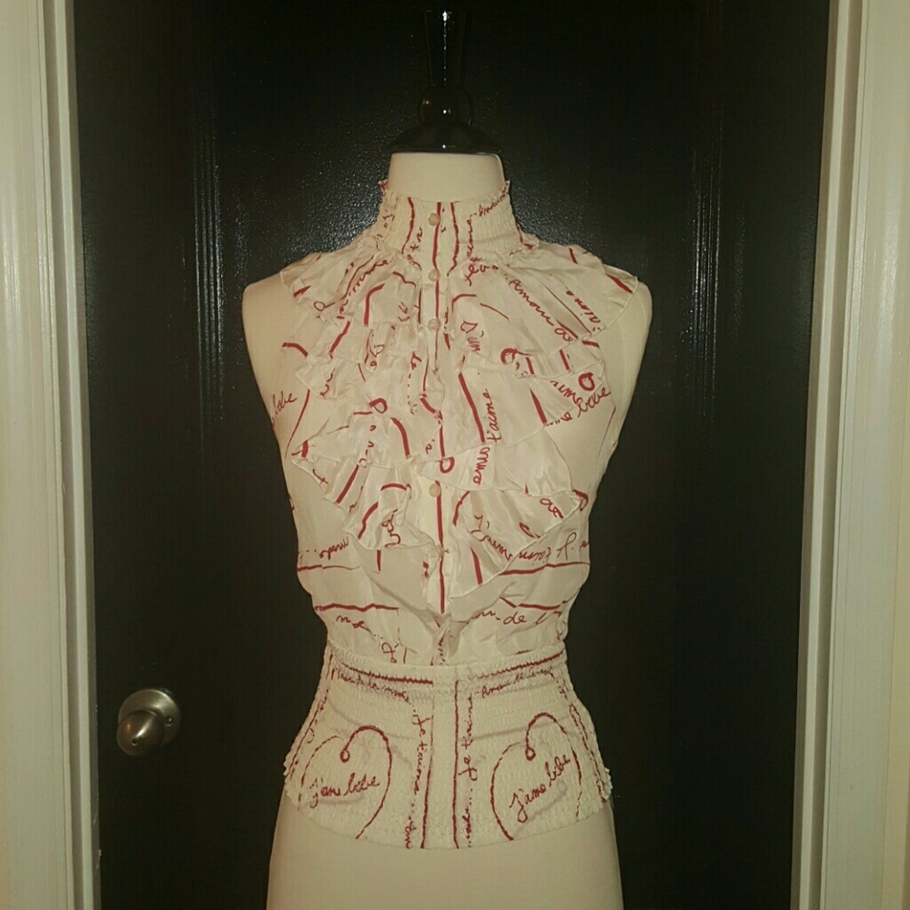 Bebe Button Up Halter Top