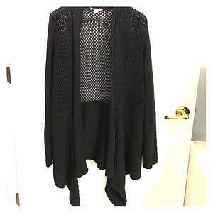 Black Open Front Sweater