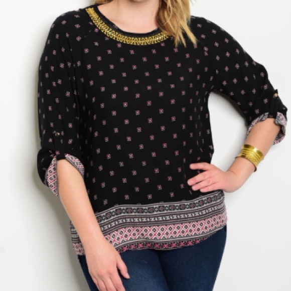 🎀PLUS SIZE🎀Embellished Blouse - Picture 2 of 4