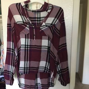 Plaid, semi formal top