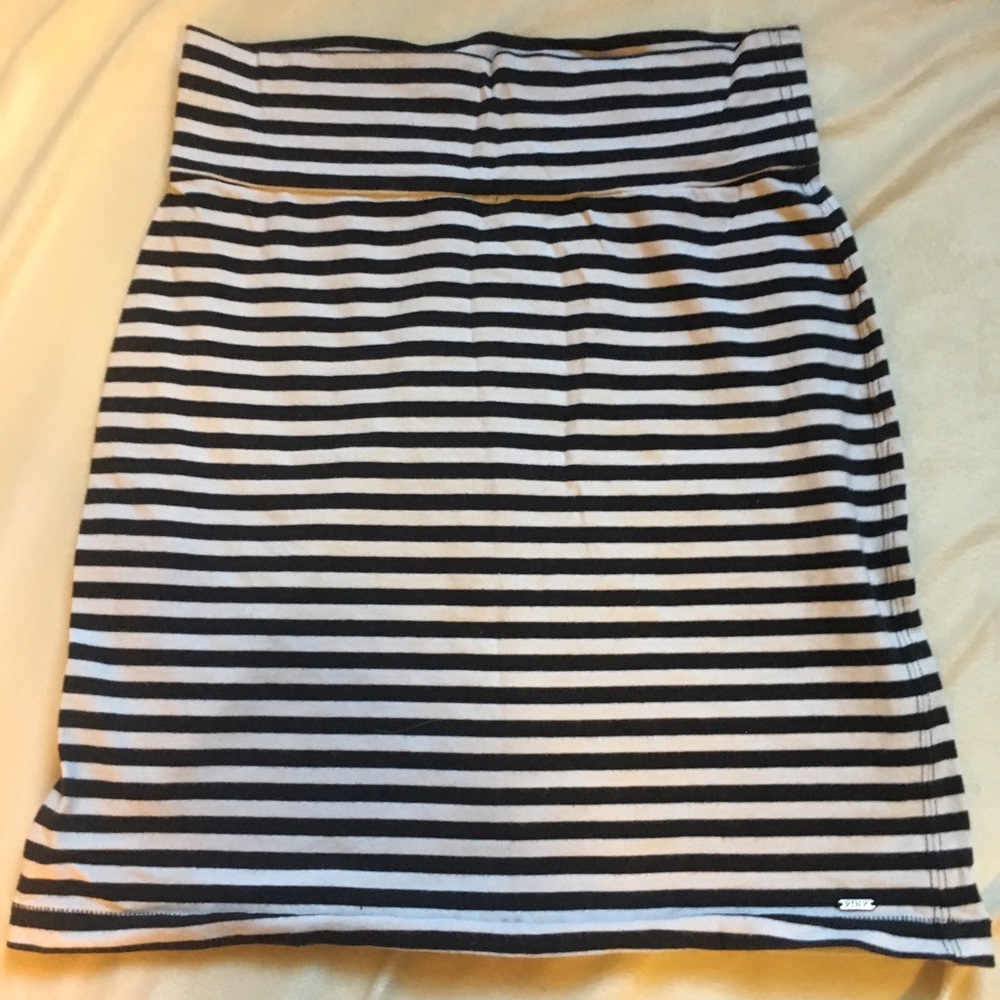 Black and White Striped Miniskirt by PINK, Medium