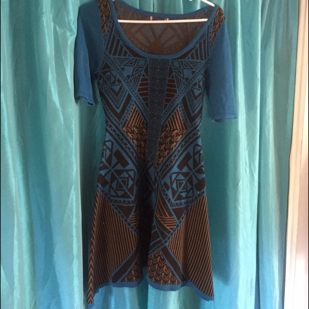 Cozy, cute geometric sweater dress