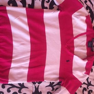 Long sleeve Pink and White Polo