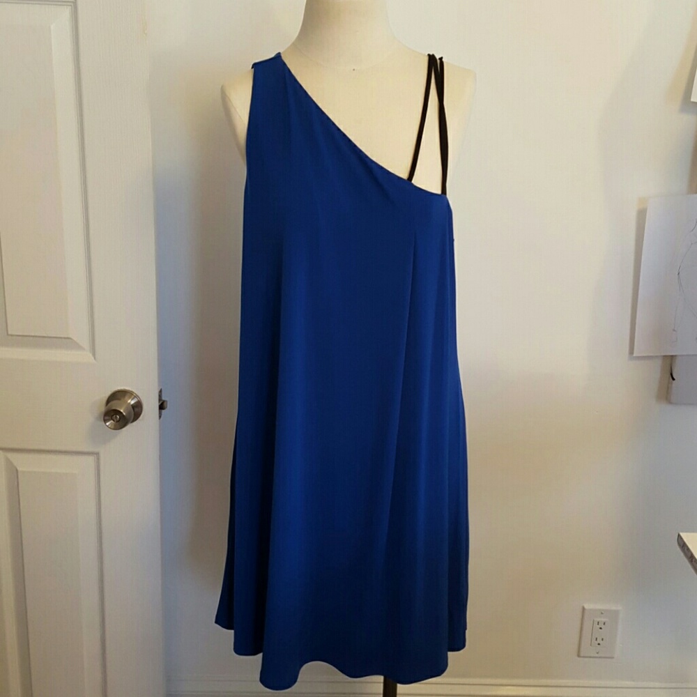 Blue one shoulder dress