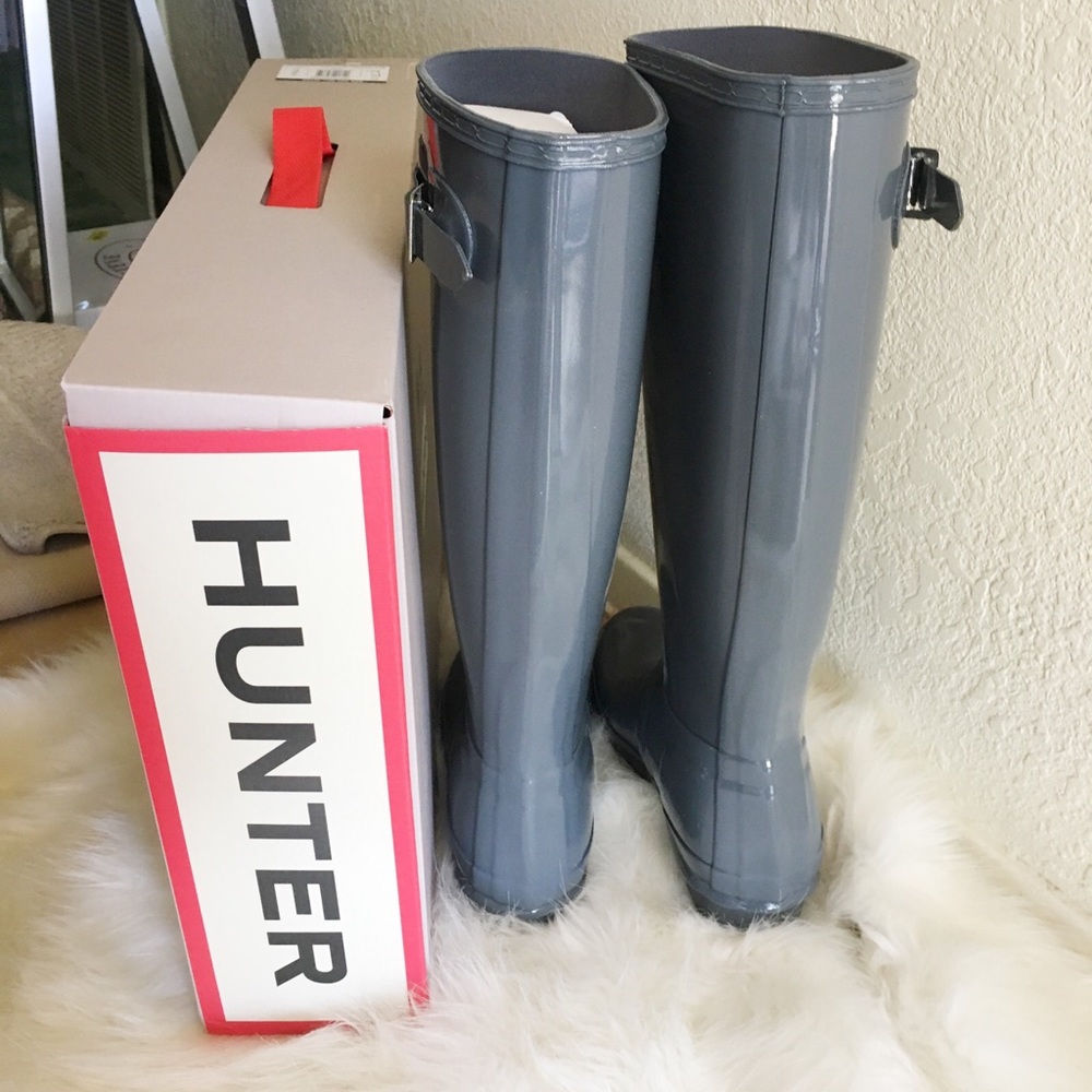 Hunter Original High Gloss Boots - Graphite - Picture 2 of 6