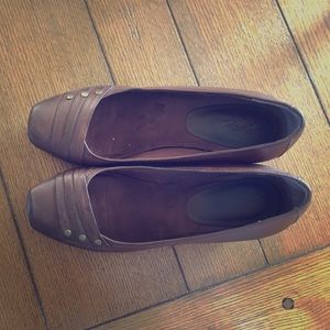 Kim Rogers brown studded wedges