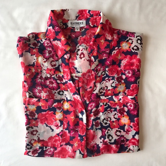 Express Tops - Express floral portofino shirt