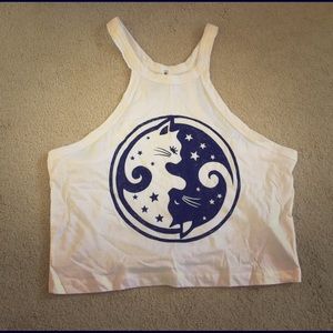 Ying Yang Cat Halter Top
