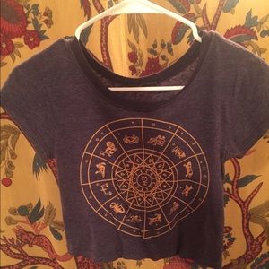 Purple horoscope crop top