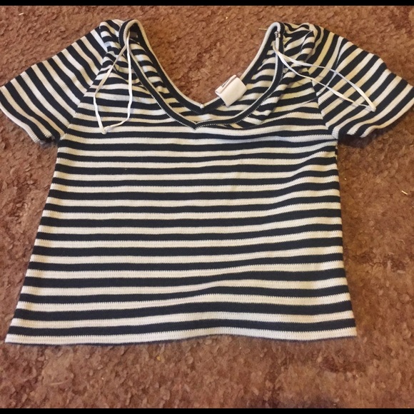 Forever 21 Tops - Black and white striped crop top.