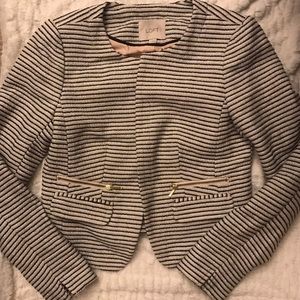 Ann Taylor LOFT White and Navy Blazer