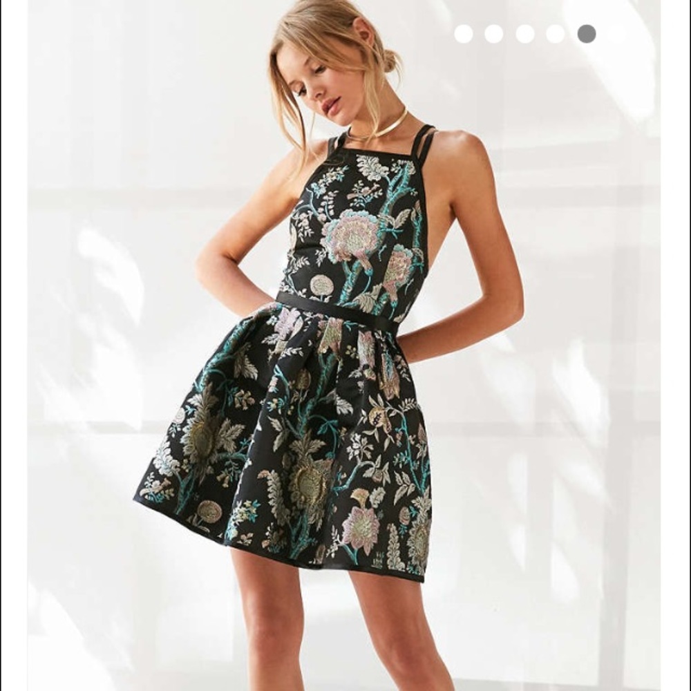 Kimchi Blue Hidden Dragon Jacquard Mini Dress