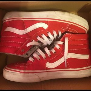 Red Sk8-Hi Vans