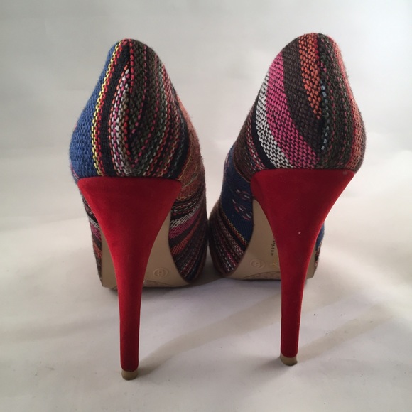 SOLD Size 6 Chinese laundry peep toe multi color - Picture 3 of 4