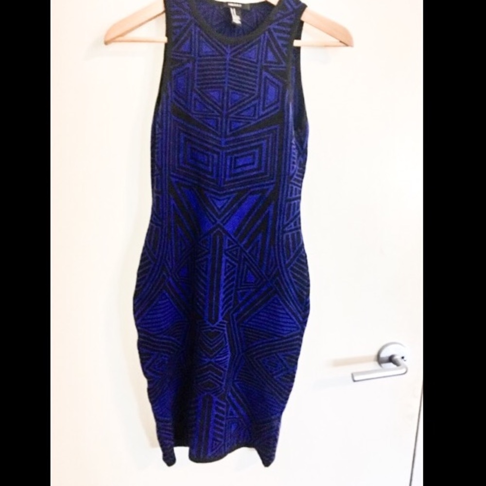 Beautiful royal blue/black sweater dress