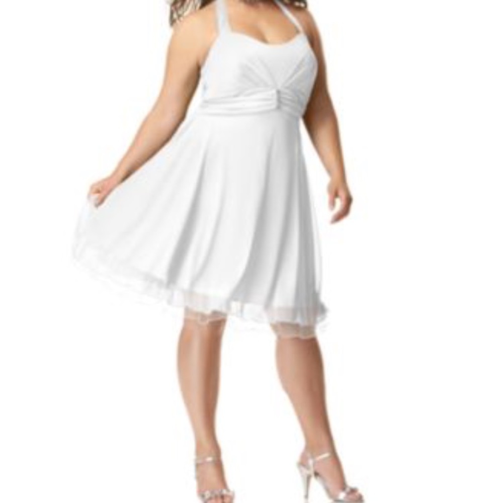 Ruby Rox plus size halter rhinestone pin dress