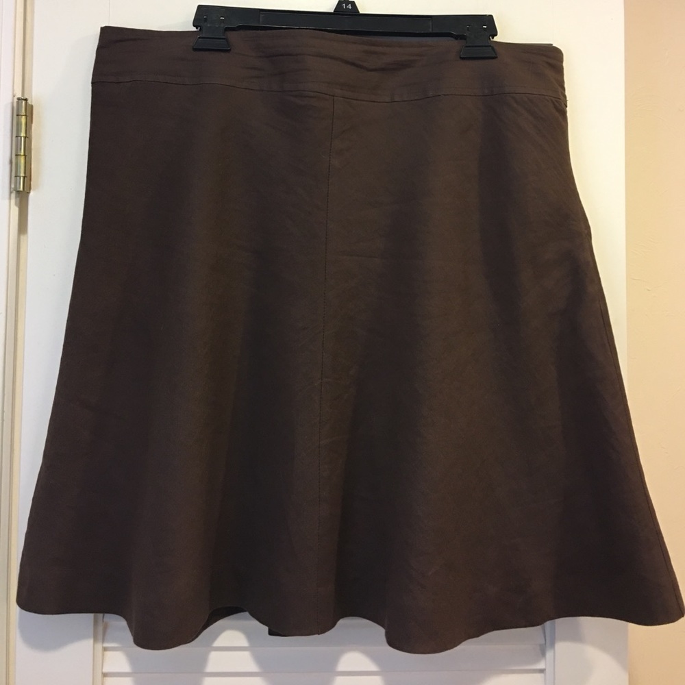 Chocolate linen skirt