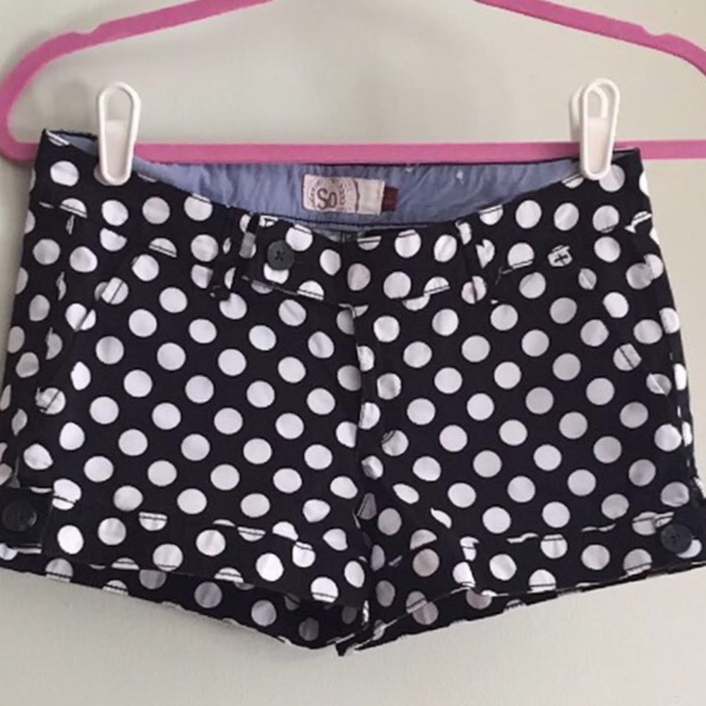 Black polka dot shorts
