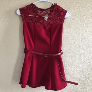 Red Peplum Blouse