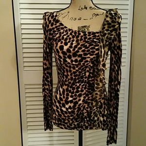 INC Animal Print Top, Fitted
