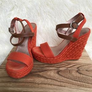 BCBG "MIDAS" Espadrille Wedge Platform Sandals