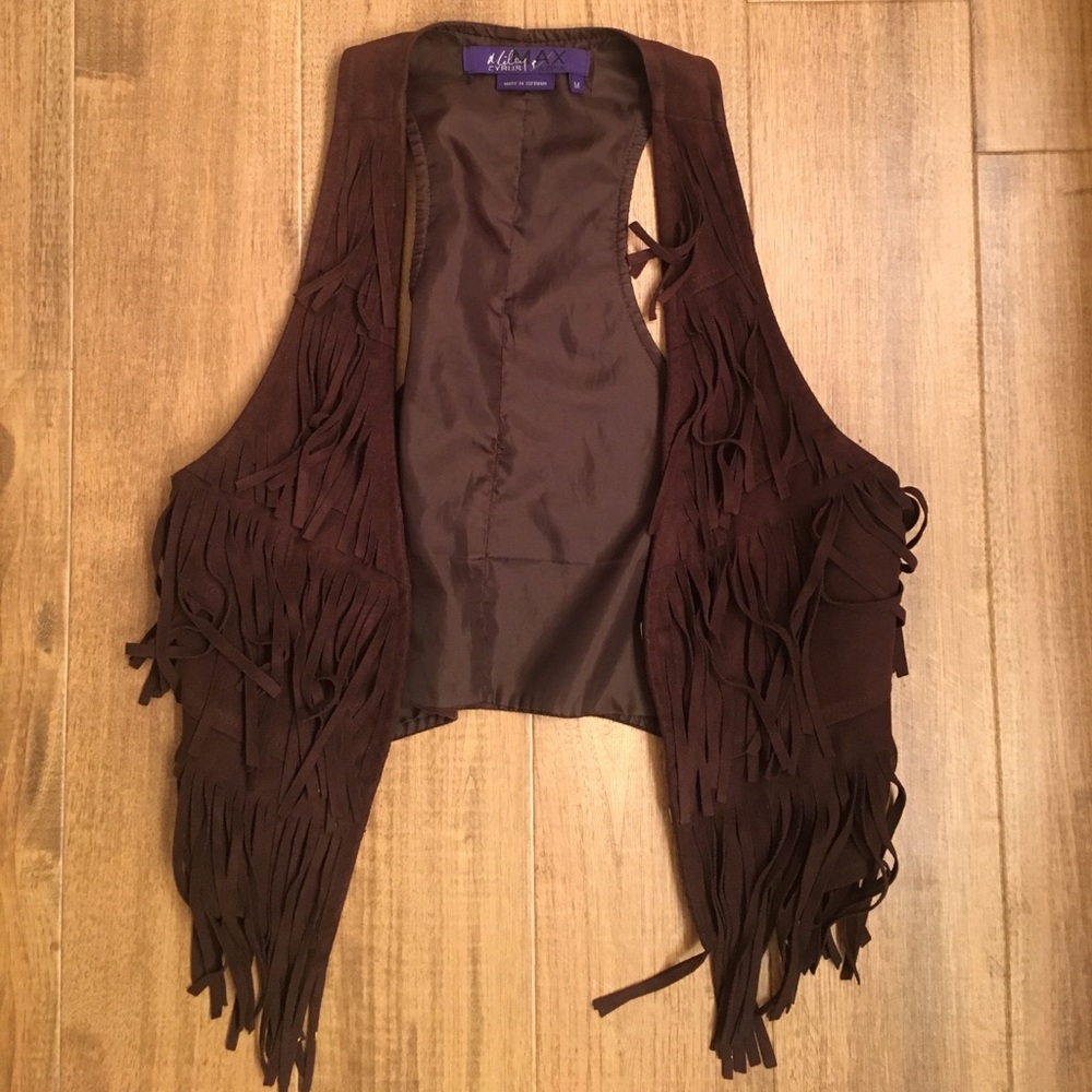 Fringe brown vest